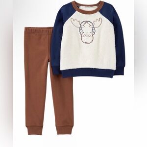 Carter's Navy and Brown Moose Outfit